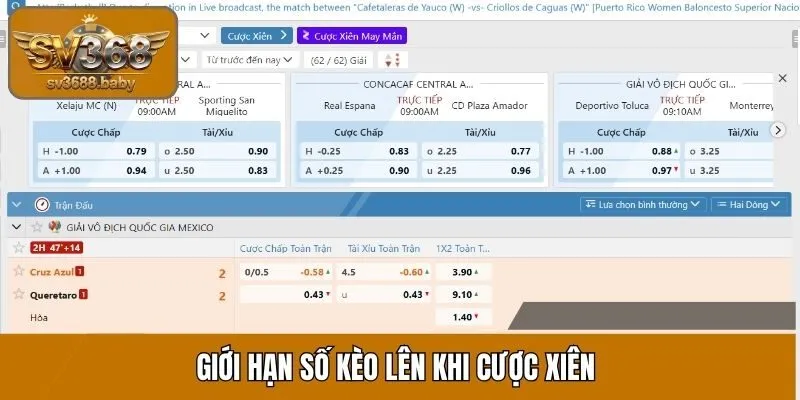 Giới hạn số kèo lên khi cược xiên Giới hạn số kèo lên khi cược xiên